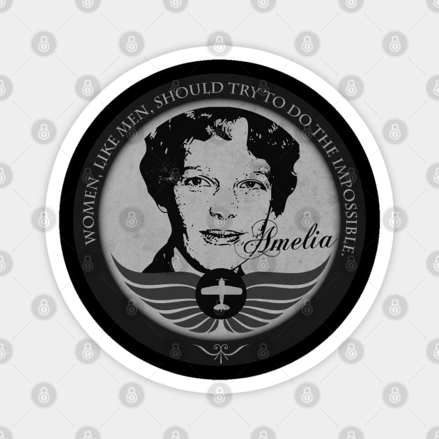 Amelia Vintage Classic BW Magnet by CTShirts
