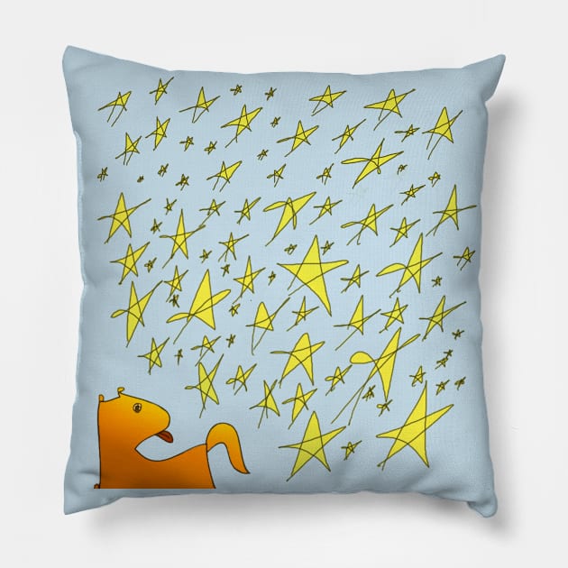 The dog and the stars Pillow by Thirrin