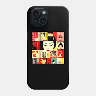 Collage of cultural references to Japan Phone Case