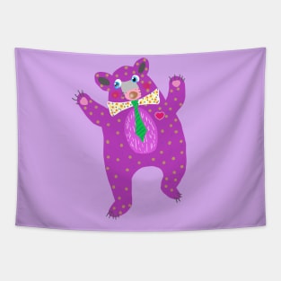 Purple bear Tapestry