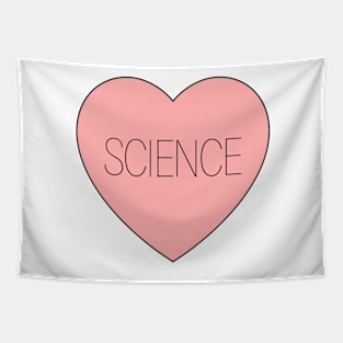 I Love Science Heart Tapestry