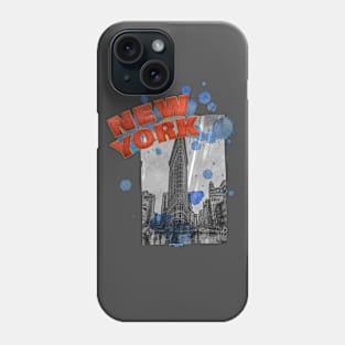 New York Drip - Red/Blue Phone Case