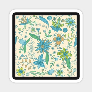 Hand drawn floral pattern Magnet