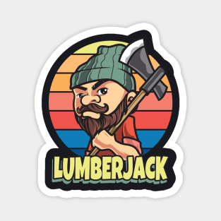 Lumberjack Cartoon vintage Design Magnet