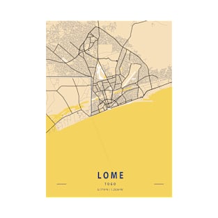 Lome - Togo Yellow City Map T-Shirt