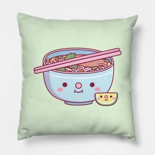 Cute Pho Rice Noodle And Lime Doodle Pillow