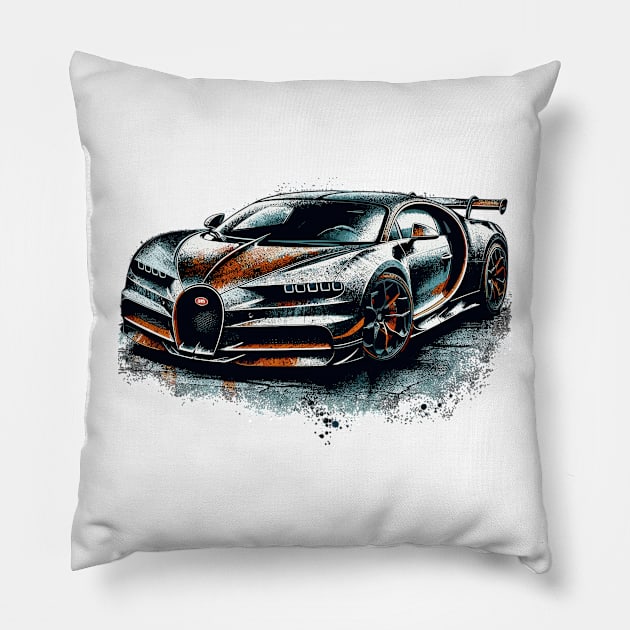 Bugatti Chiron Pillow by Vehicles-Art