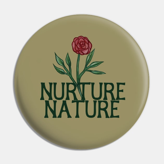 Nurture Nature Rose Stem Pin by bubbsnugg