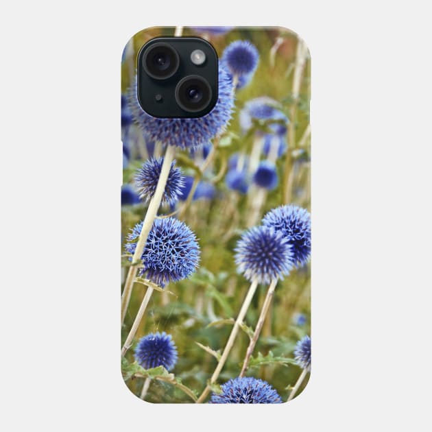 Blue Wild Thistles Phone Case by SILVA_CAPITANA