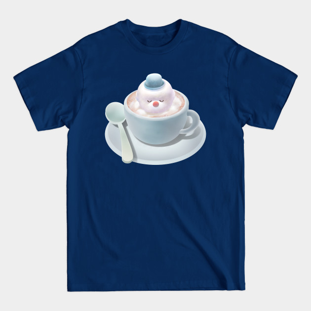 Disover Marshmallow Dog Float Inside Coffee Cup - Coffee - T-Shirt