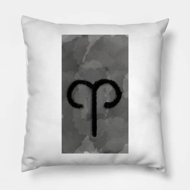 Aries zodiac sign Pillow by neetaujla