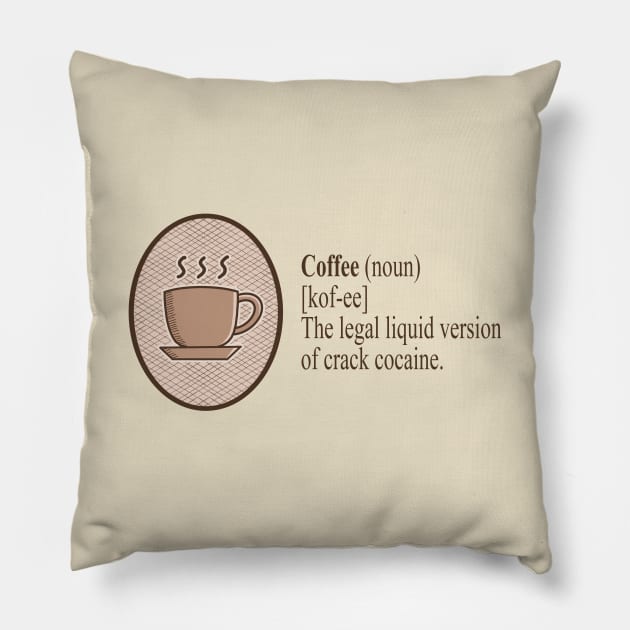 Dictionary Definition of Coffee Funny vocabulary meaning Pillow by IceTees