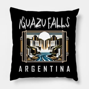 Iguazu Falls Argentina -Cool Art Deco Art Pillow