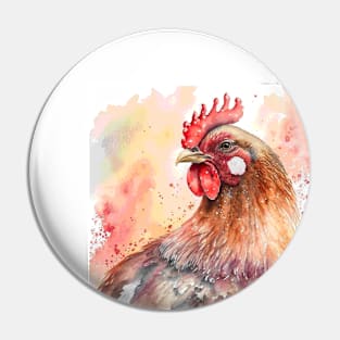 Water colour hen Pin