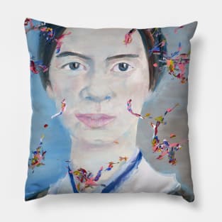 EMILY DICKINSON oil portrait Pillow