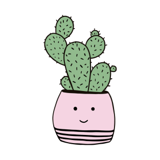 Happy cactus in pink flowerpot T-Shirt