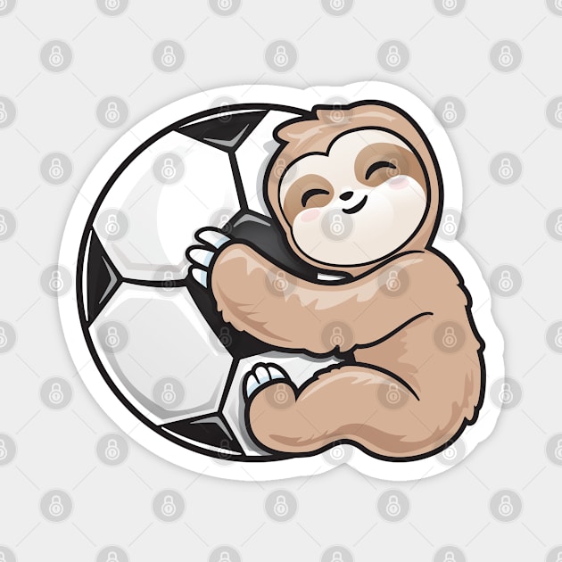 Soccer Adorable Sloth Loves Soccer Magnet by PnJ