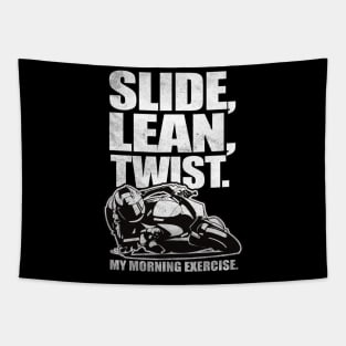 Slide, Lean, Twist. Sports Bike Tapestry