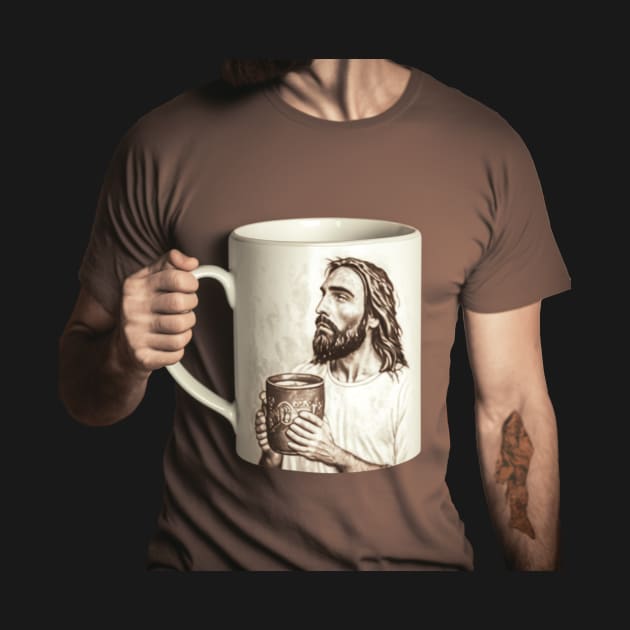 Six Fingered Man Holding A Giant Mug Of Seven Fingered Jesus Holding A Giant Mug by The Symbol Monger