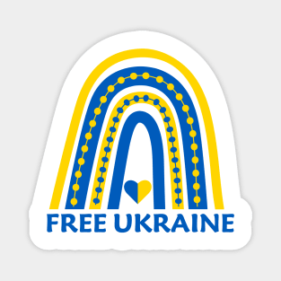 Free Ukraine Ukrainian rainbow flag Magnet