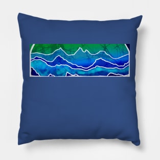 Blue Mountain Batik Hippie Style Pillow