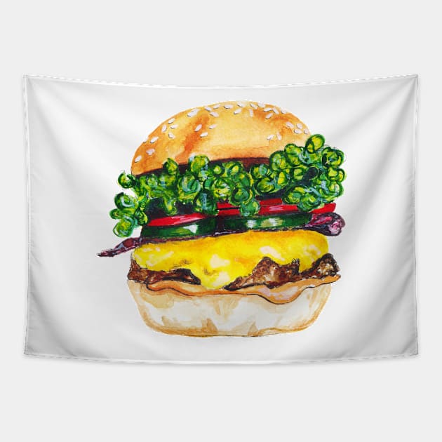 Burger Tapestry by Bridgetdav