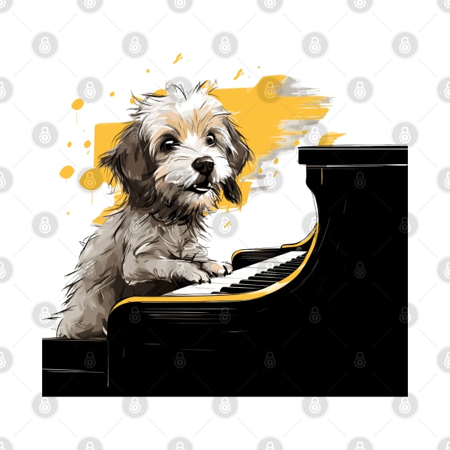 Dog playing piano by Graceful Designs