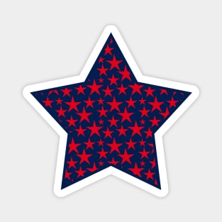 Red stars on blue star Magnet