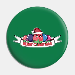 Berry Christmas (White Banner) Pin