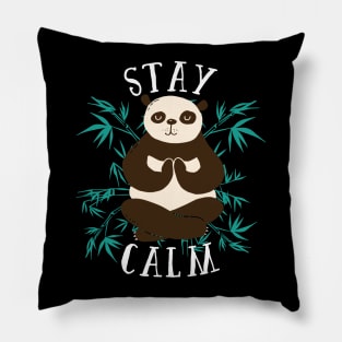 Stay Calm Panda Pillow