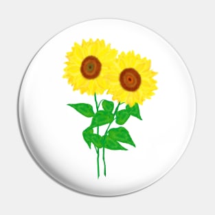 Sunflower Duo (White Background) Pin