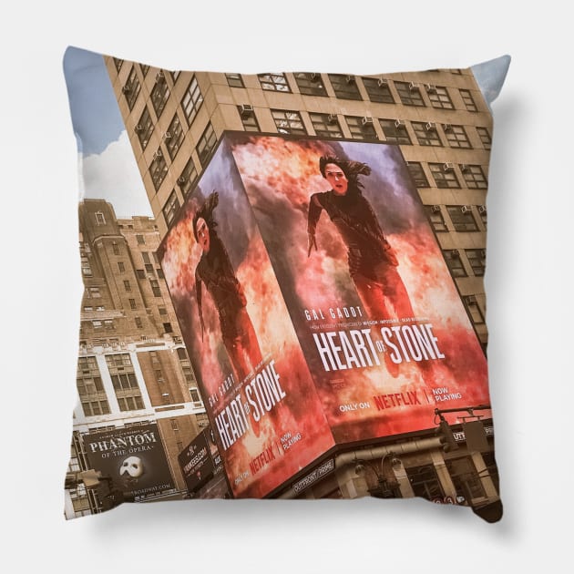 Manhattan Skyscraper New York City Pillow by eleonoraingrid