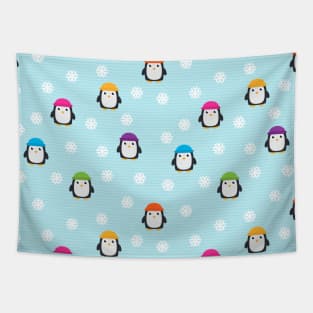 Winter Penguins Tapestry