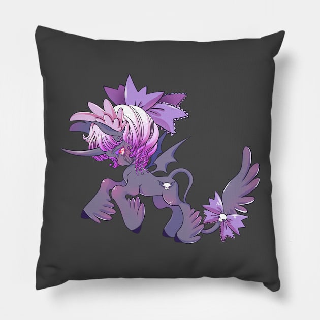 Goth Unicorn Pillow by SuburbiaKimera