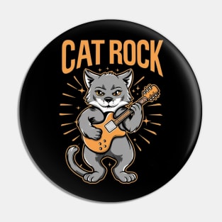 Cat,rock, and guitar Pin