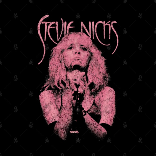Stevie Nicks Vintage Distressed Pink Design by snowblood