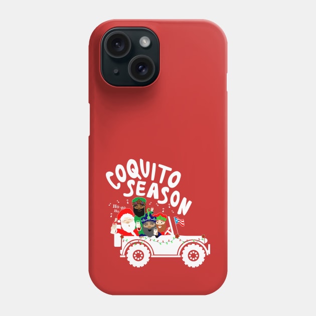 Puerto Rican Coquito Season Christmas Chinchorreo Santa Three Kings White Phone Case by bydarling