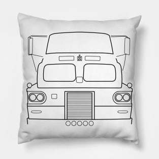 International Harvester Sightliner classic truck black outline graphic Pillow