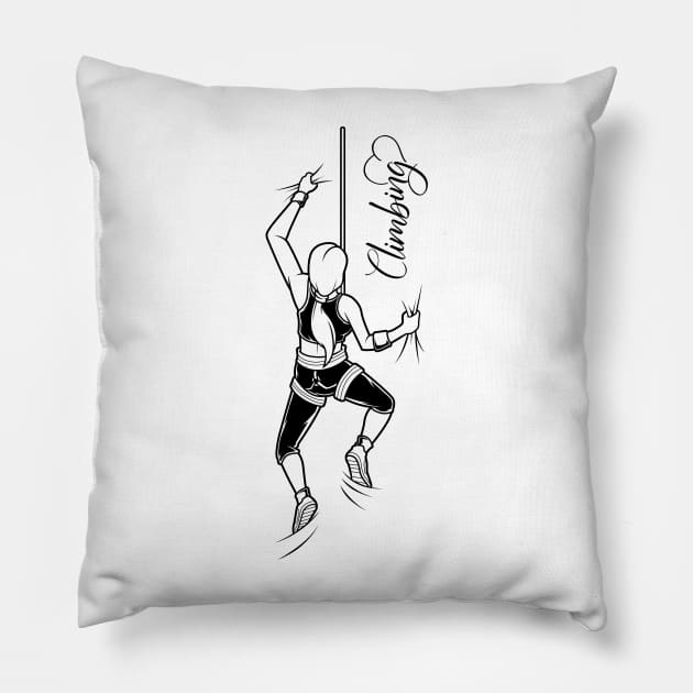 Mountaineer - I love climbing Pillow by Modern Medieval Design