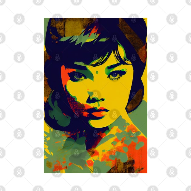 Vintage asian woman in pop-art style by loucaski