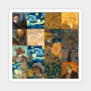 Van Gogh Paintings Mashup Magnet