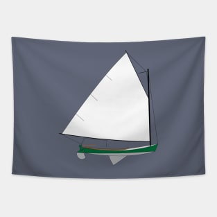 Cotuit Skiff Sailboat - Green Tapestry