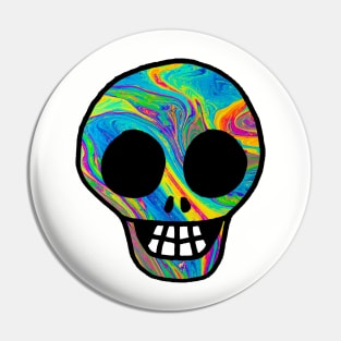 Swirl Rainbow Skull Pin