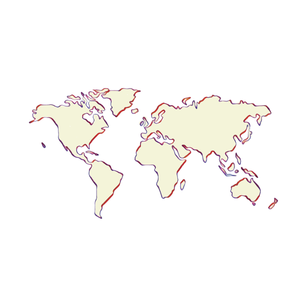 Minimalistic Pastel Pink World Map by BloomingDiaries