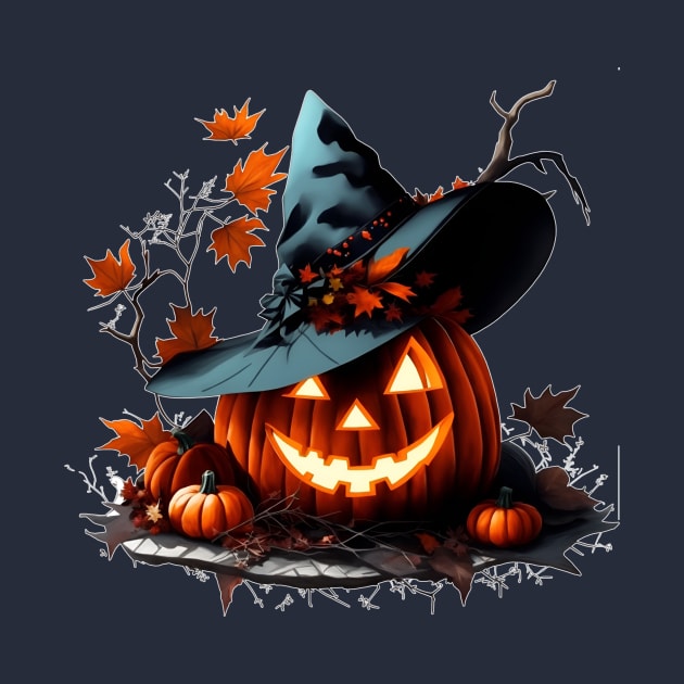 Witch's hat on pumpkin by marleks