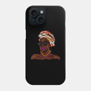 African Melanin Woman, African Pattern, Black Beauty Phone Case