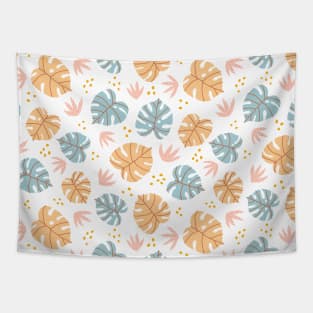 Monstera Plants Colorful Pattern Tapestry