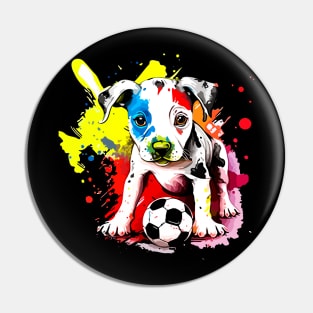 Soccer Puppy - Soccer Futball Football - Graphiti Art Graphic Paint Pin