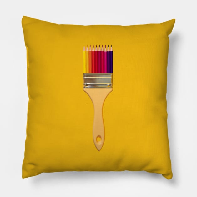 Artistic Brush Pillow by brain360