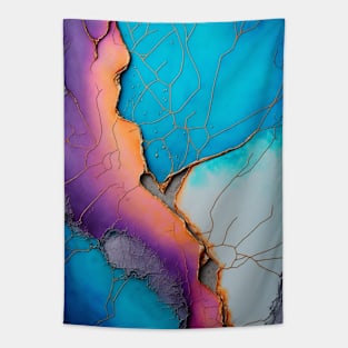 Apricot Fusion - Abstract Alcohol Ink Resin Art Tapestry